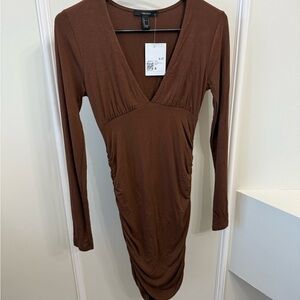 Forever 21 Chocolate Long Sleeve Dress